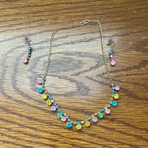 Colorful Crystal Necklace and Earring Set